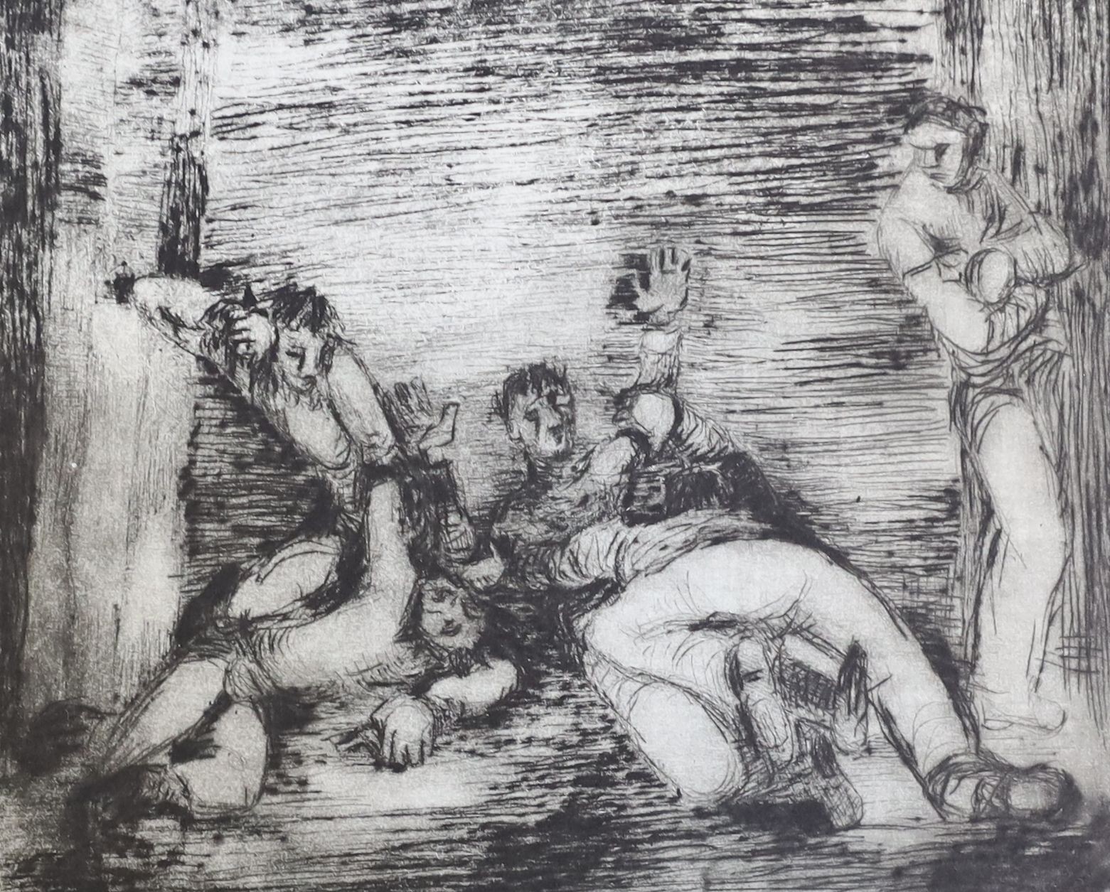 Géza Szóbel, (Czech, 1905-1963), Images from Du Sueur Froide (The Shivers), 11 etchings, largest 18 x 23cm. unframed